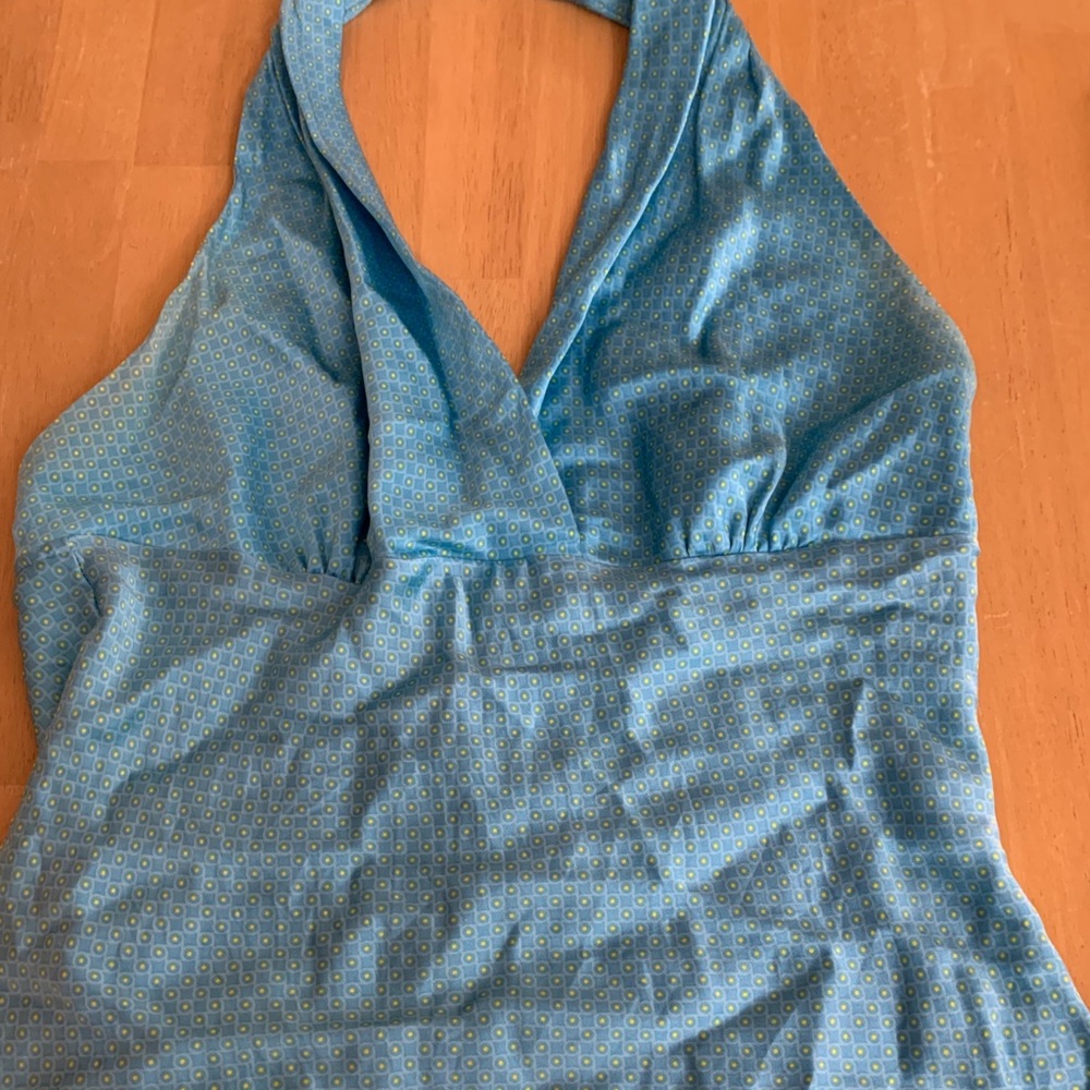 Express silk aqua halter top
